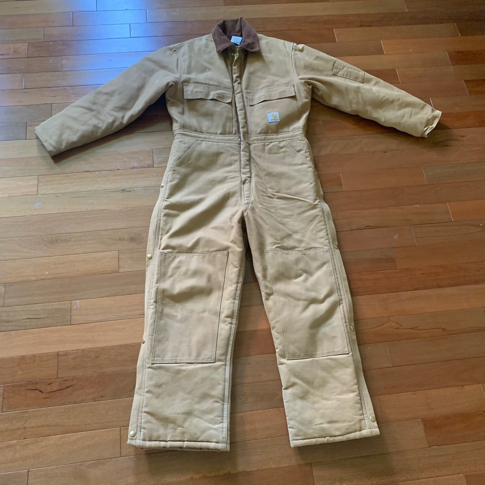 Vintage Carhartt Coveralls Mens 42S Union Made In USA 100% Cotton Canvas R68QZS